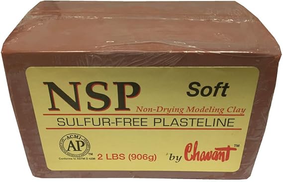 Chavant NSP Soft - Sulfur-Free Plasteline Fine Art Clay - 2lb Block (906g)