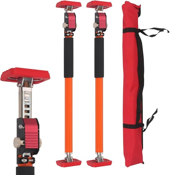 3rd Hand Support System, Quick Support Rod, 264LBS/120KG Capacity per Pair, Extends from 23.6'' to 40'', Adjustable Support Pole for Cabinet Installing Cargo Bars Drywall Support, 2 Pack