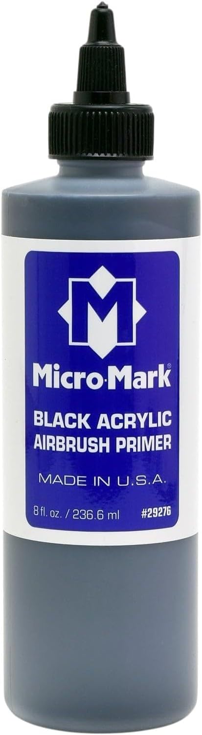 Micro-Mark Black Acrylic Airbrush Primer, 8oz