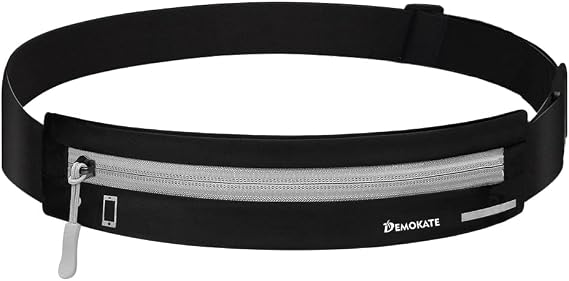Slim Running Belt Fanny Pack for Women Men, Runners Phone Holder Gift Jogging Pouch Workout Waist Belt, Money Belt Running Gear Accessories For All Cell Phones (Black02)