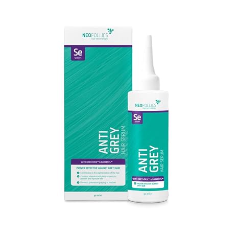 Neofollics Anti Grey Hair Serum - Leave In Serum to Restore Natural Hair Colour - With Greyverse™ Darkenyl™ and Antioxidants - For Men and Women - 90ml