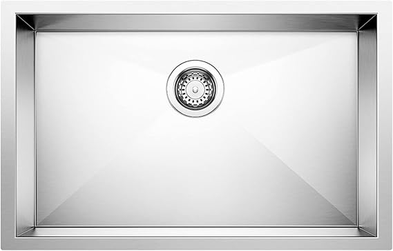 BLANCO QUATRUS R0 443048 28" Undermount Stainless Steel Single Bowl Kitchen Sink