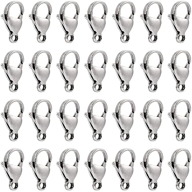PH PandaHall 100Pcs Stainless Steel Lobster Claw Clasps Manual Polishing Jewelry Lobster Clasp 15x9x4mm Metal Bracelet Necklace Clasp Closures for Jewelry Making STAS-YS0001-27-Yilisi