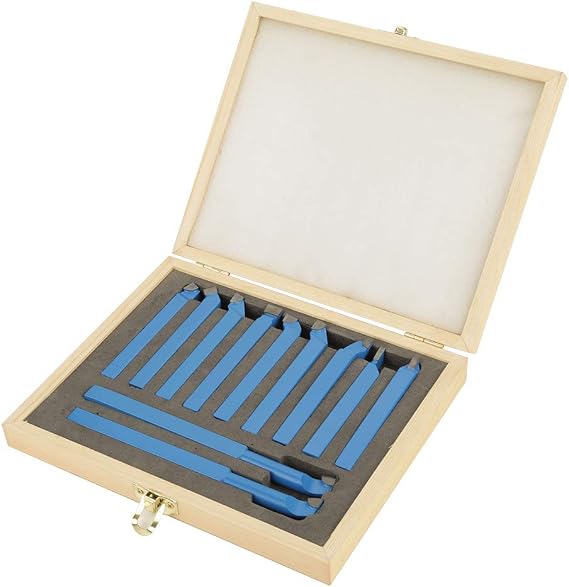 Carbide Tip Tipped Cutter Tool Bit, 11Pcs 8 x 8mm Lathe Tools Carbide Tipped Welding Milling Cutting Turning Tool Set For Metal Lathe Tooling