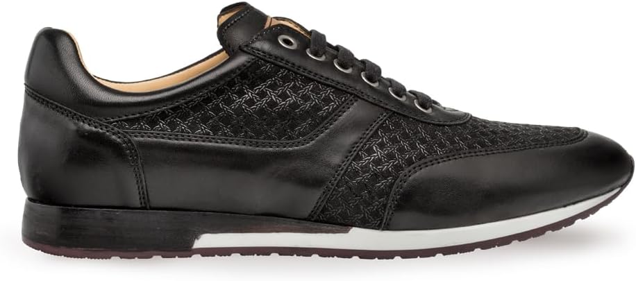 Mezlan - Maxim - Men's Luxury Dress Sneaker - Embossed Suede & Smooth Calfskin - Handcrafted in Spain