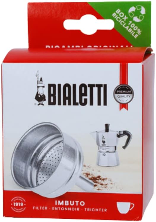 Bialetti Ricambi Includes 1 Funnel Filter Compatible with Moka Express Fiammetta Break Dama Moka Timer and Rainbow (6 Cups)