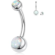 AROWRO 14G Belly Button Bars Titanium Belly Bar Belly Button Piercing Belly Ring Internally Threaded Belly Piercing Belly Button Ring