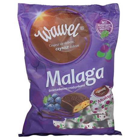 Wawel Malaga Cream with Raisins Chocolate Candy 1 kg