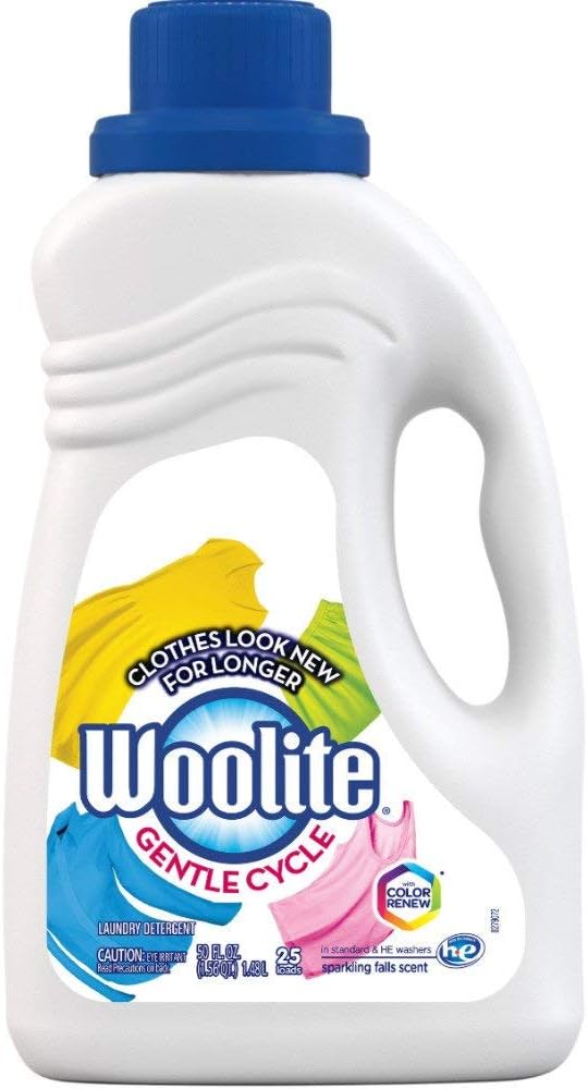 Woolite GENTLE CYCLE Liquid Laundry Detergent, 50 fl oz Bottle, With Color Renew, HE & Regular Washers (Pack of 6)