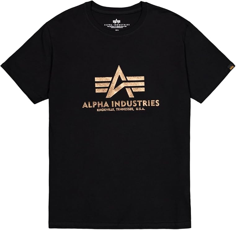 ALPHA INDUSTRIES Men's Basic Foil Print T-Shirt for Men T-Shirt (Pack of 1)
