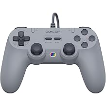 GameSir Tegenaria Lite Wired Game Controller For Switch, Android, iOS, PC, Hall Effect Sticks, 1000Hz Polling Rate, Dual Rumble Motors, Mappable Back Buttons, Ultra-Low Latency -Retr Gray