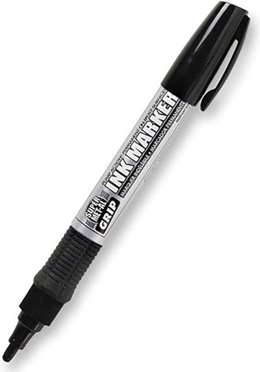 Super Met-Al Permanent Ink Marker (Black) - 12 PACK