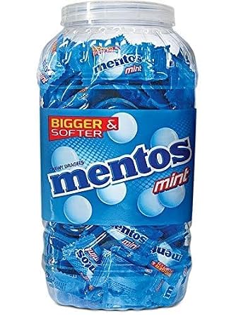 Mentos Mint Flavour Chewy Candy Jar, 640g, 210* Count without jar