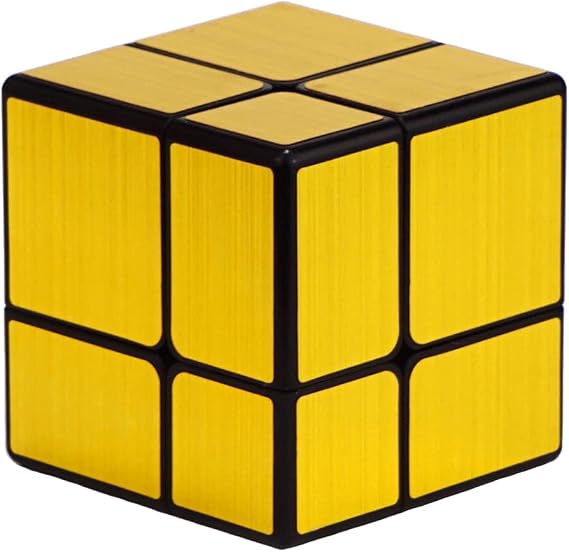 Mirror Speed Cube 2x2 Magic Cube Puzzle Gold