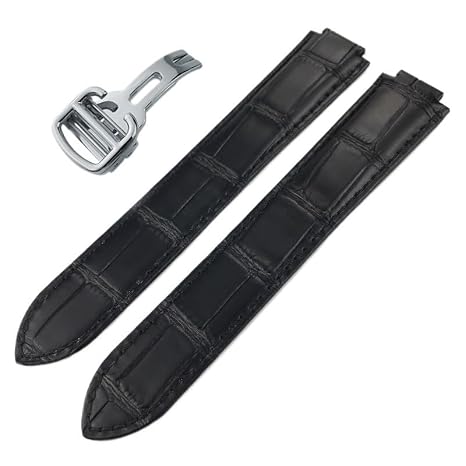 Calfskin Watch Watchband,for Ballon Bleu De Cartier Convex Type Watch Strap 14/16/18/20/22mm Bracelets(Black 2,20mm)