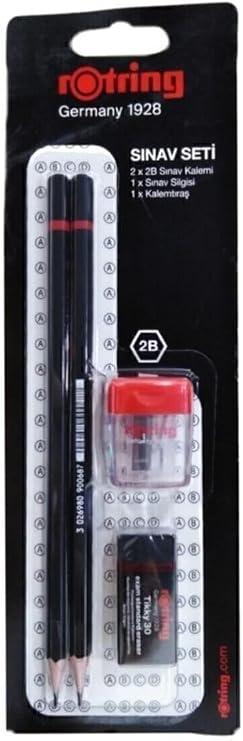 Rotring Sınav Seti, 2B Kurşun Kalem, Silgi ve Kalemtıraş