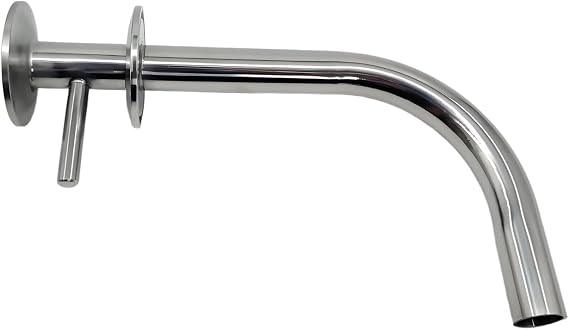 Polished 90 Degree 1.5" TC x 1.5" TC x 3/4" OD Tri Clamp Dip Tube | Sparge Racking Arm, Stainless Steel 304, Tube Tri Clamp