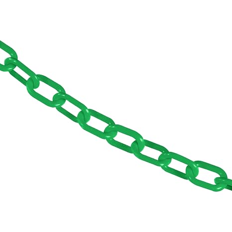 Mr. Chain Plastic Barrier Chain, Green, 1-Inch Link Diameter, 50-Foot Length 10004-50