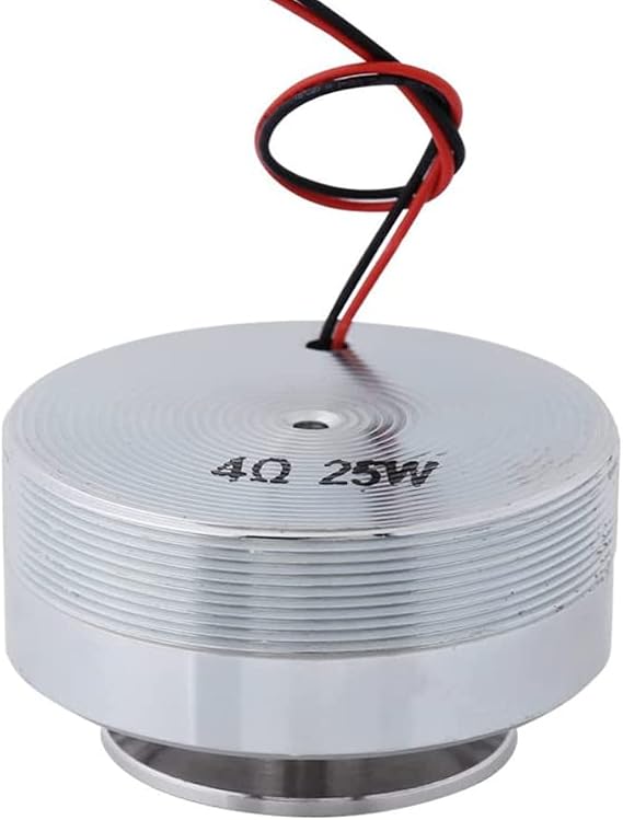 1Pcs Resonance Speaker, 2 Inch Mini Strong Bass Louderspeaker All Frequency Vibration Sound Transducer Exciter Speaker Driver Sliver