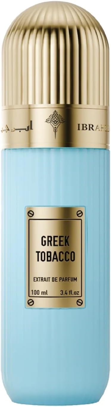 IBRAQ (Ibrahim Al Qurashi) Greek Tobacco Eau De Parfum 100ml – Unisex Luxury Perfume with Floral, Musk & Tobacco Notes – Long Lasting Elegant Fragrance