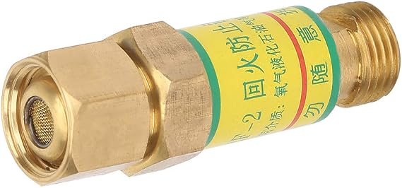 BROLEO Oxygen Acetylene Flashback Arrestor, Welding Cutting Torch Flame Buster Medium Pressure Brass for Backfire (Oxygen Temperer), BROLEOx3ngouthsd-01