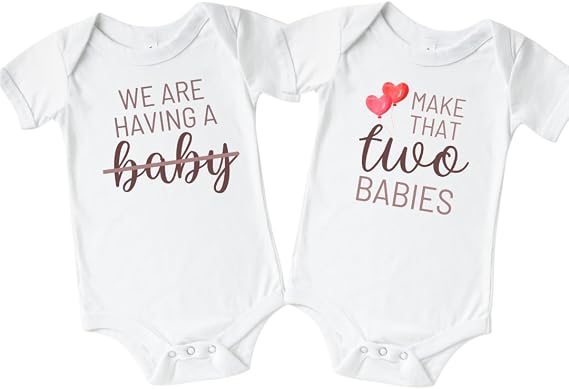 Make That TWO babies Funny Twin Baby Announcement, Twins Pregnancy Reveal For Grandparents, Surprise Husband Rainbow IVF Announcement