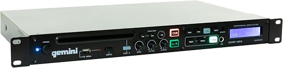 Gemini Rackmount DJ CD Player with USB & Pitch Control (CDMP-1500)