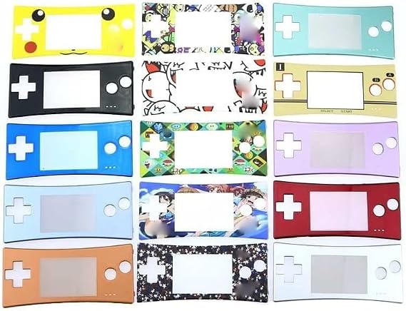 Front Shell Faceplate Housing Case Cover Panel for Gameboy Micro GBM Replacement (Golden)