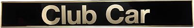 Club Car DS Golf Cart Name Plate, Replace OEM 1014198, Black Gold Decal, 18 X 2.24 Emblem
