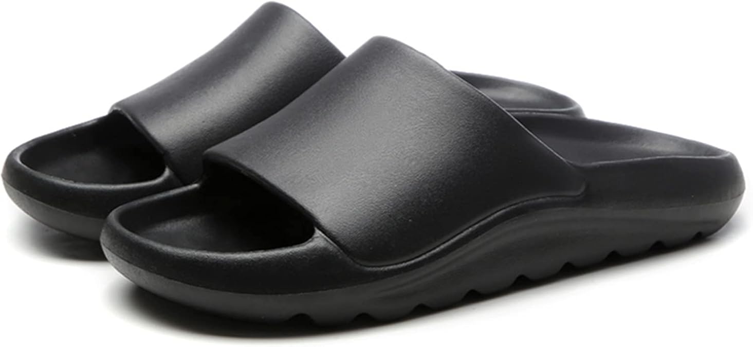 QMFUR Soft Open Toe EVA Slippers for Women and Men Quick Drying Thick Sole Slides Non-Slip Bathroom Sandals