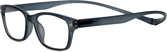 Magz Greenwich Transition Glasses Men & Women Photochromic Reading Glasses Crystal Smoke Grey | Readers +2.50 Magnetic Frame