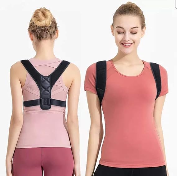 posture corrector for women men Adjustable Back brace for Upper Back, Shoulder strap and back Support pain relief Size L (24-48inch)