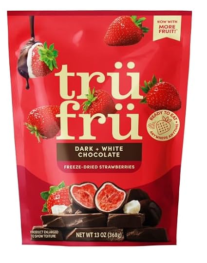 Tru Fru Nature's Strawberries, White and Dark Chocolate Covered, Freeze-Dried, 130z