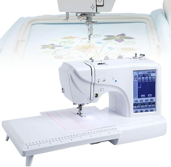 Automatic Sewing Machine, Electric Embroidery Machine, Computer Sewing Machine, 210 Built-In Letters and 30 Pattern Borders, Multi-function Screen, Sewing, Patchwork, Quilting