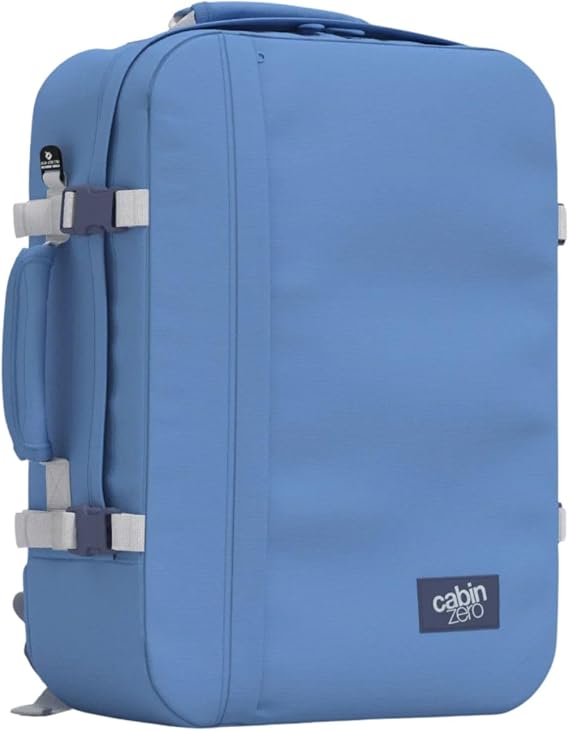 Cabinzero Classic Cabin Backpack 44L, Maximum Size Carry On with YKK Zips and Wide Clamshell Opening, Travel Rucksack