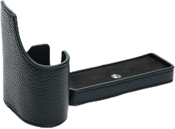 Handmade Genuine Real Leather Half Camera Case Bag Cover for Hasselblad X2D II 100C (Black Leather Black Stitching)