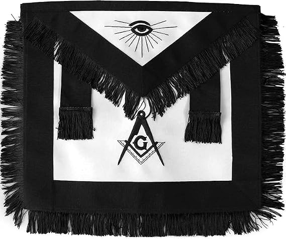 Master Mason Blue Lodge Funeral Apron - Square & Compass G Hand Embroidery