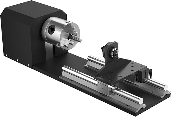OMTech Rotary Axis Attachment with 3-Jaw Chuck for CO2 Laser Engravers