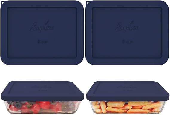 Sophico 6 Cup Rectangle Silicone Airtight Replacement Lid for Pyrex 7211-PC
