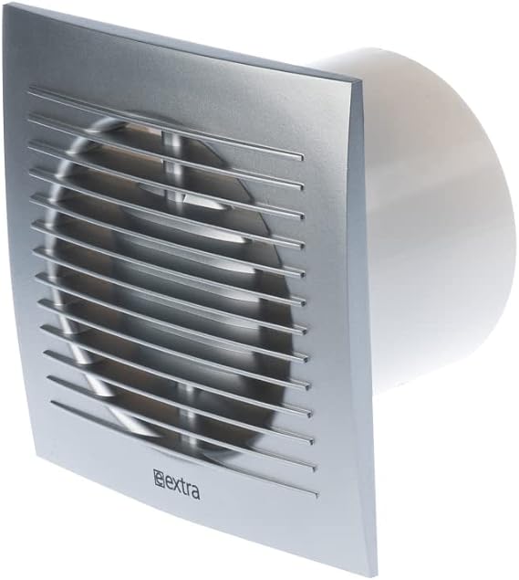 EUROPLAST Bathroom Fan Diameter 100 mm Plastic Silver with Humidity Sensor and Timer