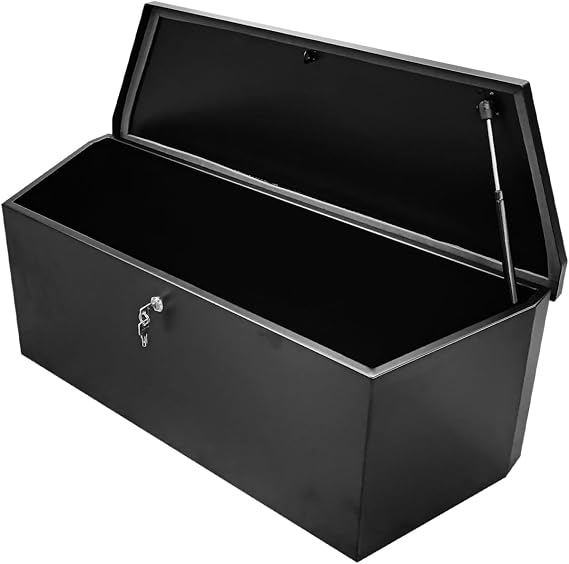 MaxxHaul 35" Steel Trailer Tongue Box A Frame Storage Chest with Lockable Latch Weather Resistant Tool Box for RV Utility Trailer and Boat (80350)