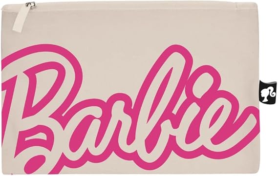 ARDITEX, Barbie Toiletry Bag, Make Up Pouch for Children, Perfect for Carrying Lo Travel Accessories, Fabric Vanity Bag, Ideal for Storing Small Objects, Cotton, 22.5 x 16 cm, beige, BARBIE