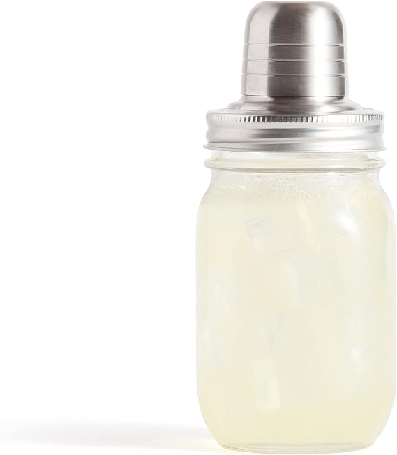 Jarware Mason Jar Cocktail Shaker Lid For Regular Mouth Jars, Stainless