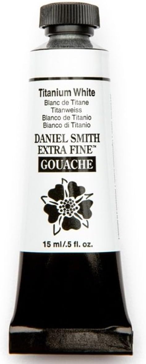 DANIEL SMITH Extra Fine Gouache 15ml Tubes Titanium White 15 ml, 0.50 fl oz