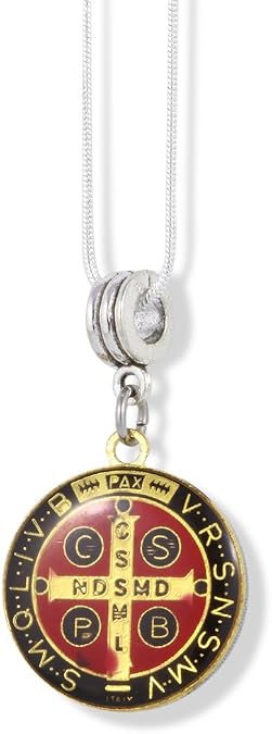 EPJ Saint Benedict Coloured Charm Snake Chain Necklace