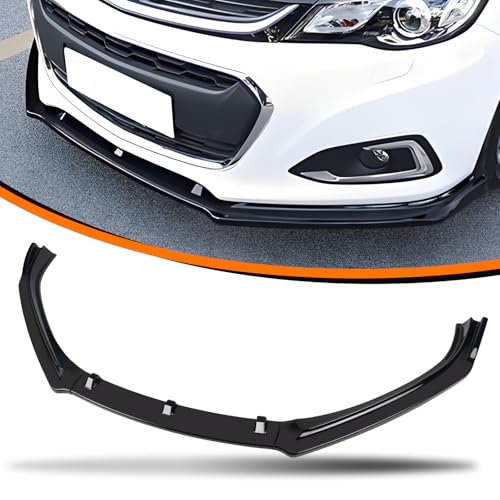 Compatible with Chevy Malibu 2013-2018 Sedan 3PCS Front Bumper Lip Front Splitter Painted Glossy Black Lower Chin Lip