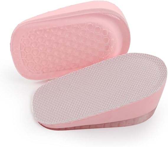 Invisible 2cm Height Increase Insole Pu Fabric Half Pad Unisex Elevator Inserts Breathable Shoe Lift Cushion for Men and Women Comfortable Daily Wear