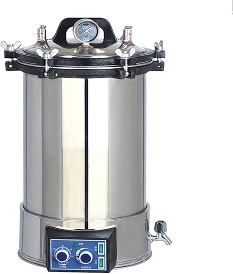 EustomA 24L Portable Autoclave High Pressure Steam Machine Stainless Steel Sterilizer with Timer Temperature Control YX-24LDJ