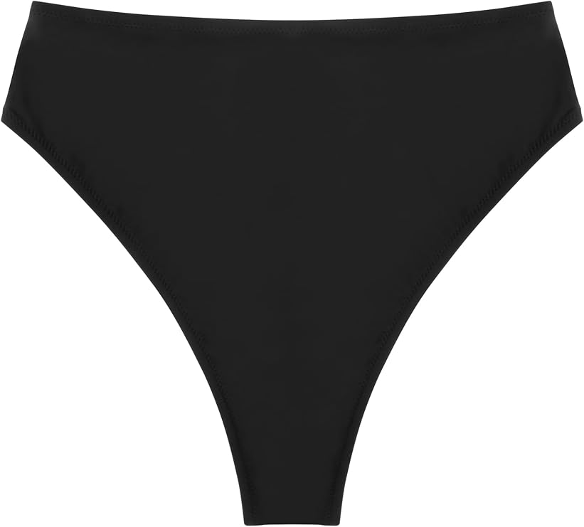Colloyes Women's High Waisted High Cut Thong Bikini Bottom