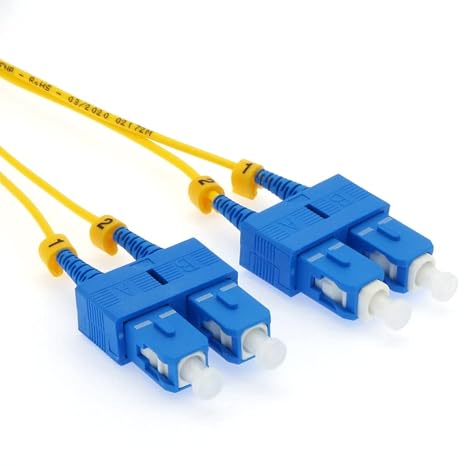 (100 Pack 1m SC/UPC-SC/UPC Singlemode Duplex 1.6mm Slim Fiber Optic Patch Cable with Short Boot